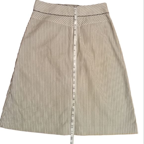 Tibi womens beige a-line striped button front skirt Size 8 - Picture 6 of 10